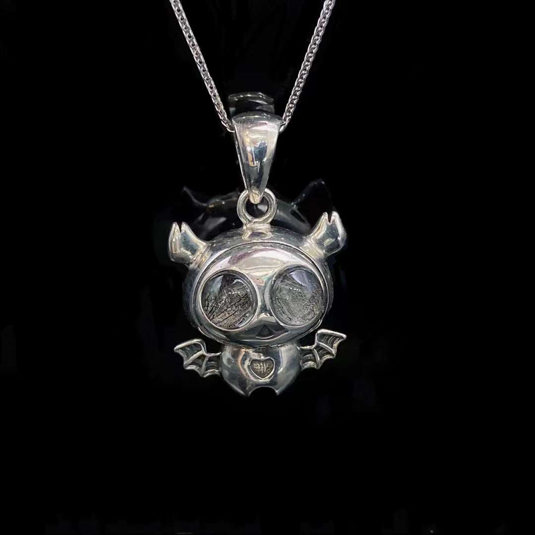 Bat/Demon/Dinosaur silver necklace