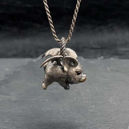 Flypiggy silver pendant