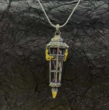 Sterling silver Tower cage with crystal