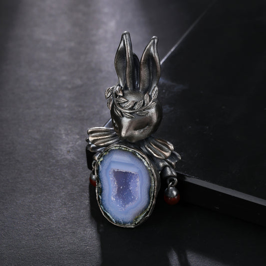 Handcrafted Silver Magic Rabbit Pendant